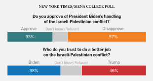 Poll Finds Wide Disapproval of Biden on Gaza, and Little Room to Shift Gears