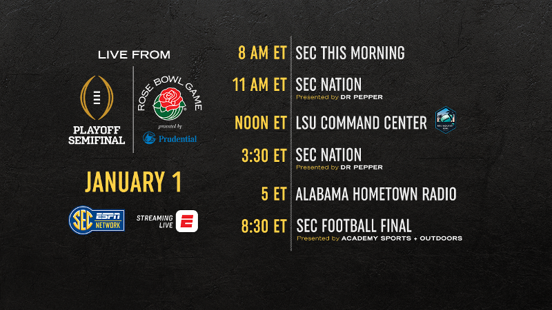 SEC Network to cover Bama CFP path with ample coverage