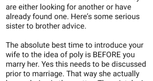 "The absolute best time to introduce your wife to the idea of polygamy is before you marry her" - Muslim woman says