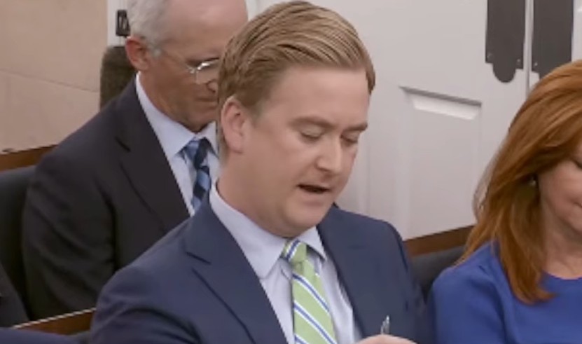 Peter Doocy pushes Hunter Biden conspiracies at White House briefing.