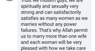 We Muslims guys are spiritually and sexually very strong. That