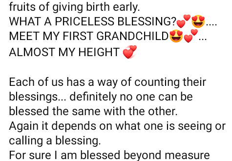 Woman shows off her first grandchild as she hits back at those that mocked her for giving birth at the age of 14