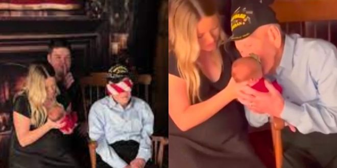 101 Year-Old WWII Veteran Breaks Down In Tears As He Meets Great-Great-Granddaughter For The First Time