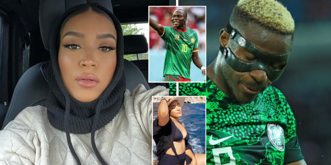 AFCON 2023: Osimhen's girlfriend sparks controversy as she chooses Cameroon over Nigeria ahead of Equatorial Guinea clash