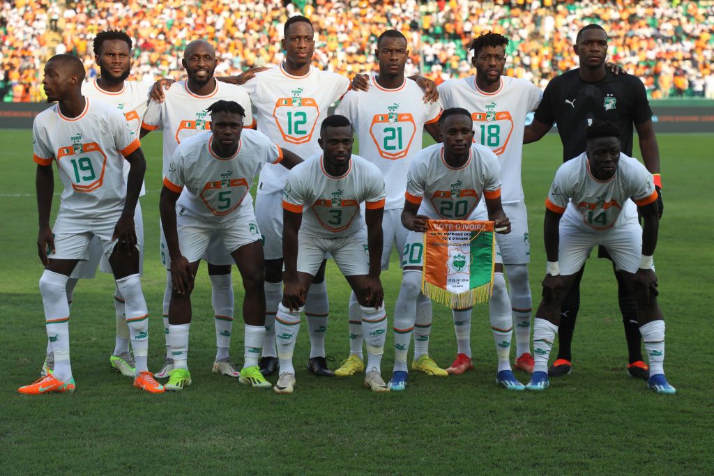 AFCON: The Ivory Coast team line up for a team photo before the TotalEnergies CAF Africa Cup of Nations group stage match between Equatorial Guinea and Ivory Coast at Alassane Ouattara Stadium