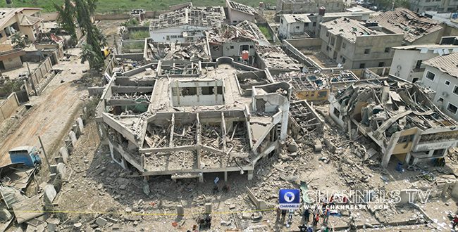 Photos: Aerial view shows impact of the explosion that rocked Ibadan�last�night.