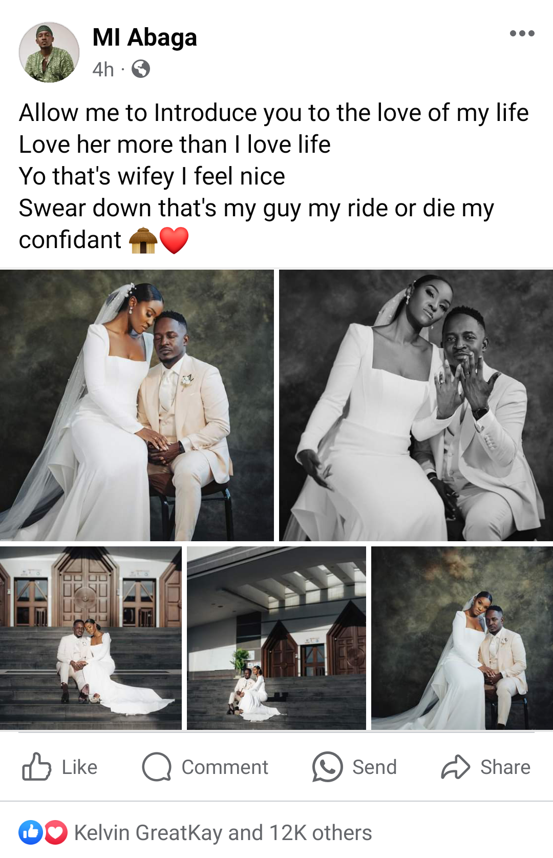 "Allow me to Introduce you to the love of my life" - MI Abaga says as he shares photos from his wedding