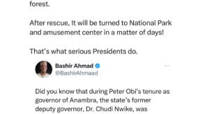 Bashir Ahmad replies man who said Peter Obi would have turned forests used by kidnappers into National Parks
