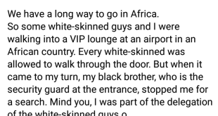 Black security guard searched only me - Nigerian journalist shares his