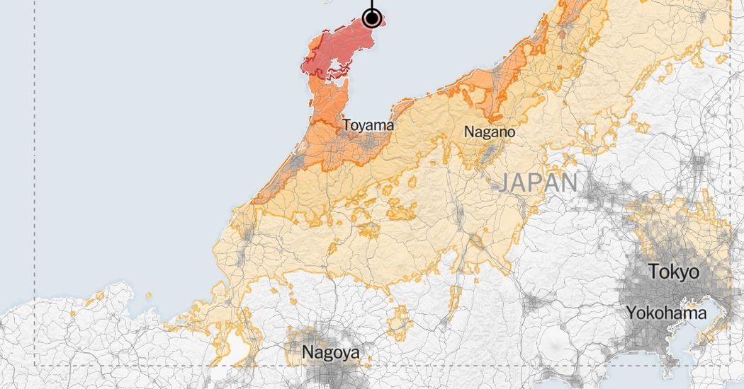 Map: Earthquake Strikes Japan