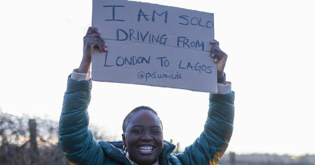 Nigerian lady Pelumi Nubi begins road trip from London to Lagos