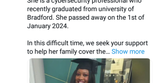 Nigerian lady dies in the UK after graduation