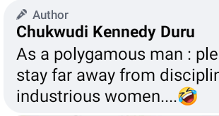 "Polygamous men deserve promiscuous women" -  Nigerian man says