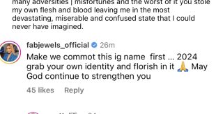 Remove this name. Grab your own identity and flourish in it - Yomi Casual?s wife, Grace Makun advises May Yul-Edochie