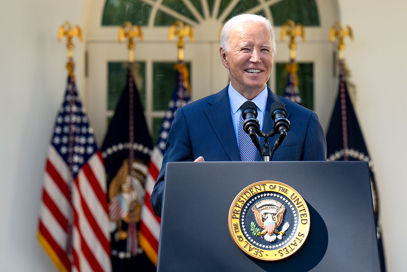 President Joe Biden announces new efforts by his Administration to crack down on junk fees, Wednesday, October 11, 2023, in the White House Rose Garden. (Official White House Photo by Oliver Contreras)