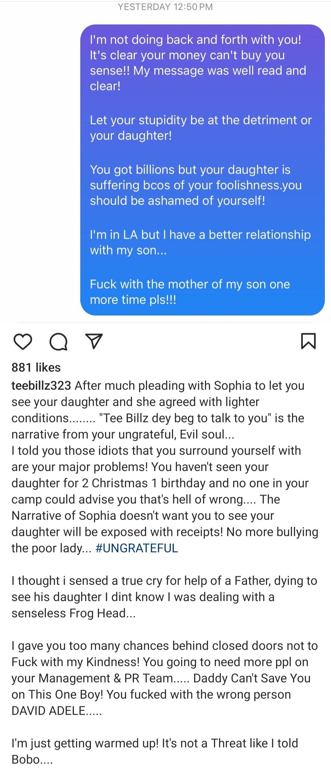 "You got billions but your daughter is suffering" Teebillz gives insight into his beef with Davido as he continues to slam him
