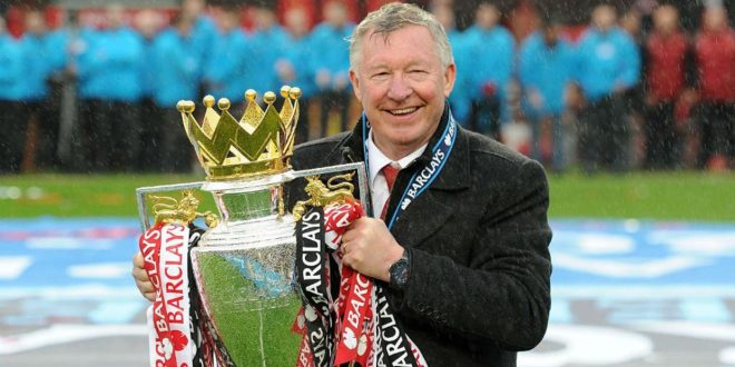 Sir Alex Ferguson Manchester United Legend With Premier League Title