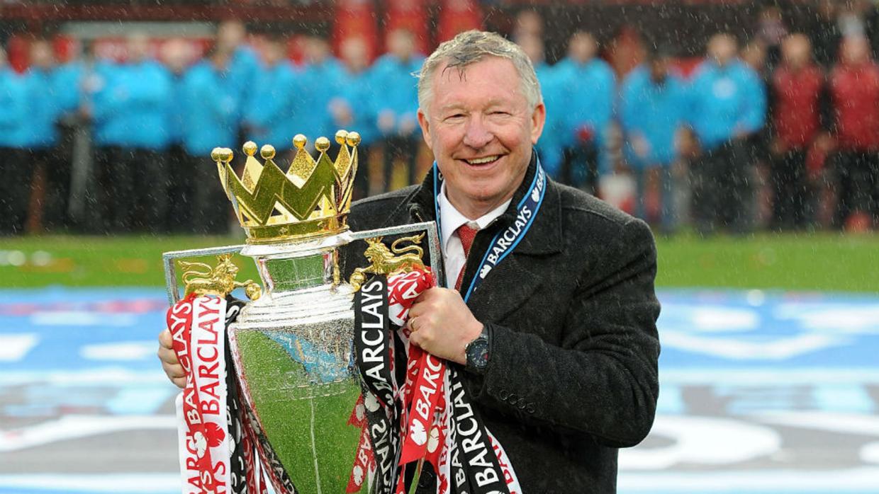 Sir Alex Ferguson Manchester United Legend With Premier League Title