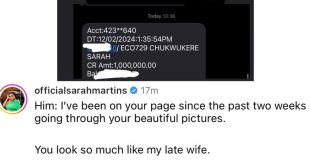 Actress Sarah Martins claims a man sent her N1m just for looking like his late wife