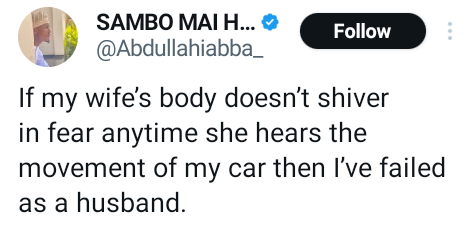 American woman slams Nigerian man for saying he has failed as a husband if his wife?s body doesn?t shiver in fear anytime she hears the sound of his car