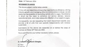 Like CBN and FAAN, Nigerian Upstream Petroleum Regulatory Commission considers moving office to Lagos