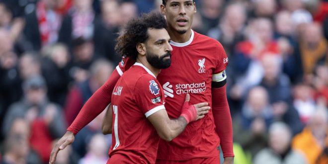 Liverpool duo Virgil van Dijk and Mohamed Salah.