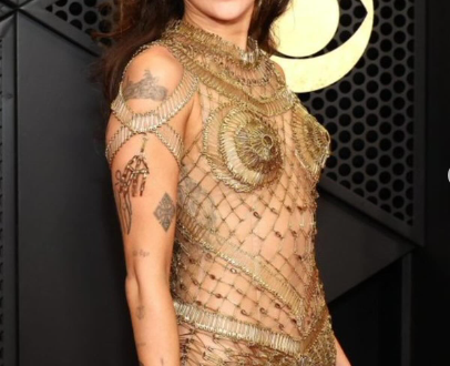 Miley Cyrus wears a n@ked dress made of gold safety pins at the 2024 Grammys (photos)