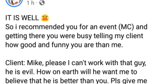 Nigerian man reveals what someone he recommended for a job told the client about him