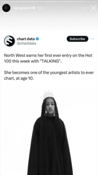 North West becomes one of the youngest artists to chart on Billboard