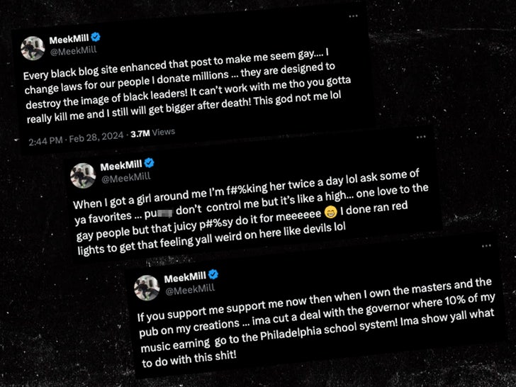Rapper Meek Mill vehemently denies being gay
