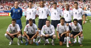 The England team during the 2006 World Cup