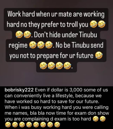 "When I was busy working hard you were calling me names" Bobrisky slams those complaining about the economy