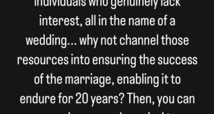 Why not channel those resources into ensuring the success of the marriage? - Reality TV star Ka3na writes people who spend so much money on their wedding