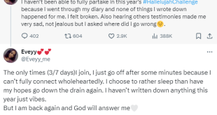Woman reveals why she stopped actively participating in a popular online prayer challenge
