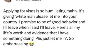 Applying for a visa is so humiliating and embarrassing - Nigerian lady says