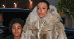 Bianca Censori covers up in huge coat for in night out with husband Kanye West and daughter North