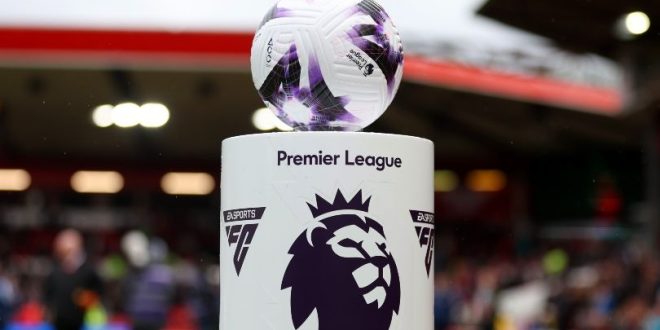 The Premier League match ball prior to Nottingham Forest