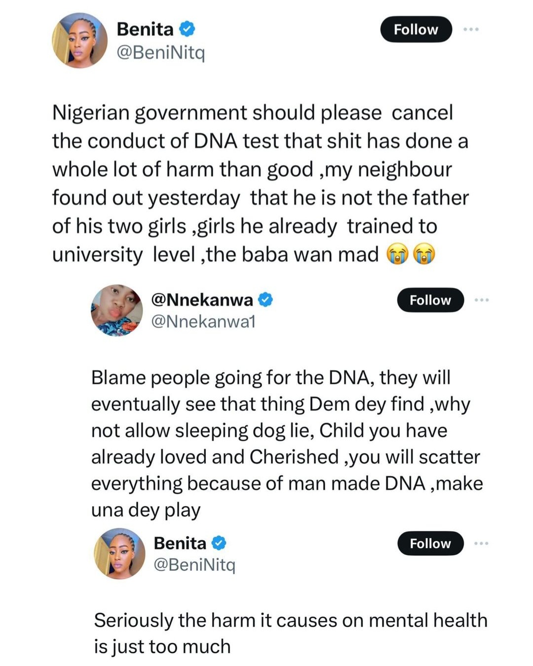 Government should ban DNA test in Nigeria - Women say and give reasons