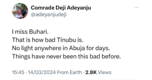 I miss Buhari - Activist Deji Adejanyu says