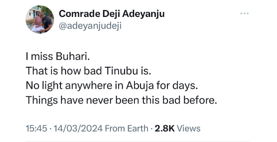 I miss Buhari - Activist Deji Adejanyu says