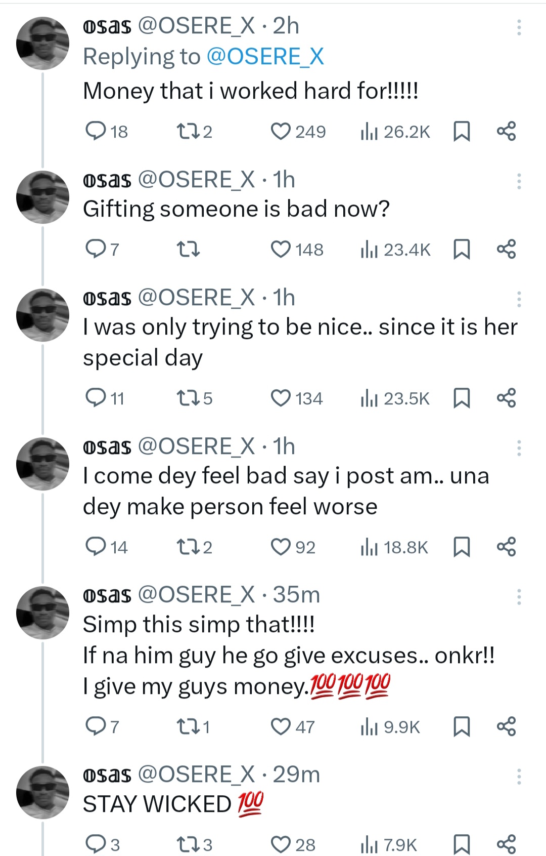 Man shares message he received from a woman after he sent N20k to her