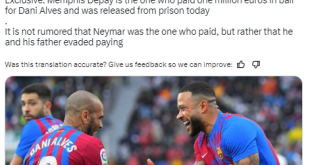 Memphis Depay allegedly paid ?1 million in bail to get Barcelona legend Dani Alves out of prison after r@pe conviction