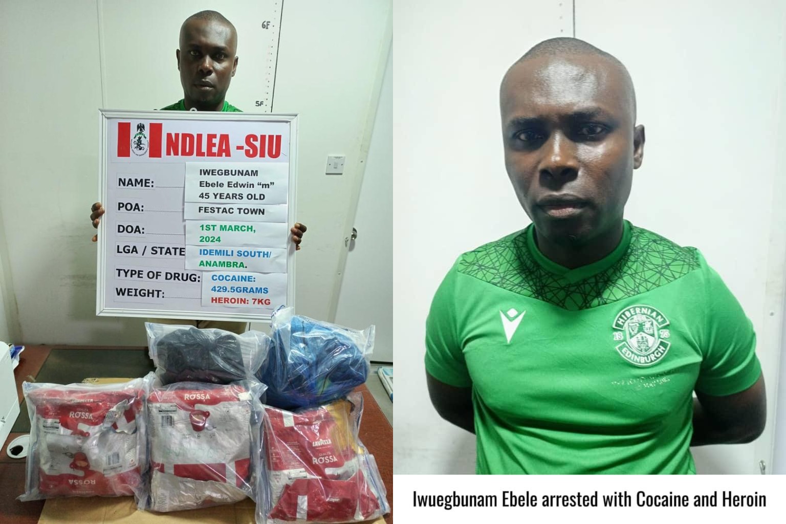 NDLEA intercepts Vietnam-bound businessman with cocaine consignment at Abuja airport; arrests drug cartel members in Lagos with 17.4kg cocaine, heroin, meth