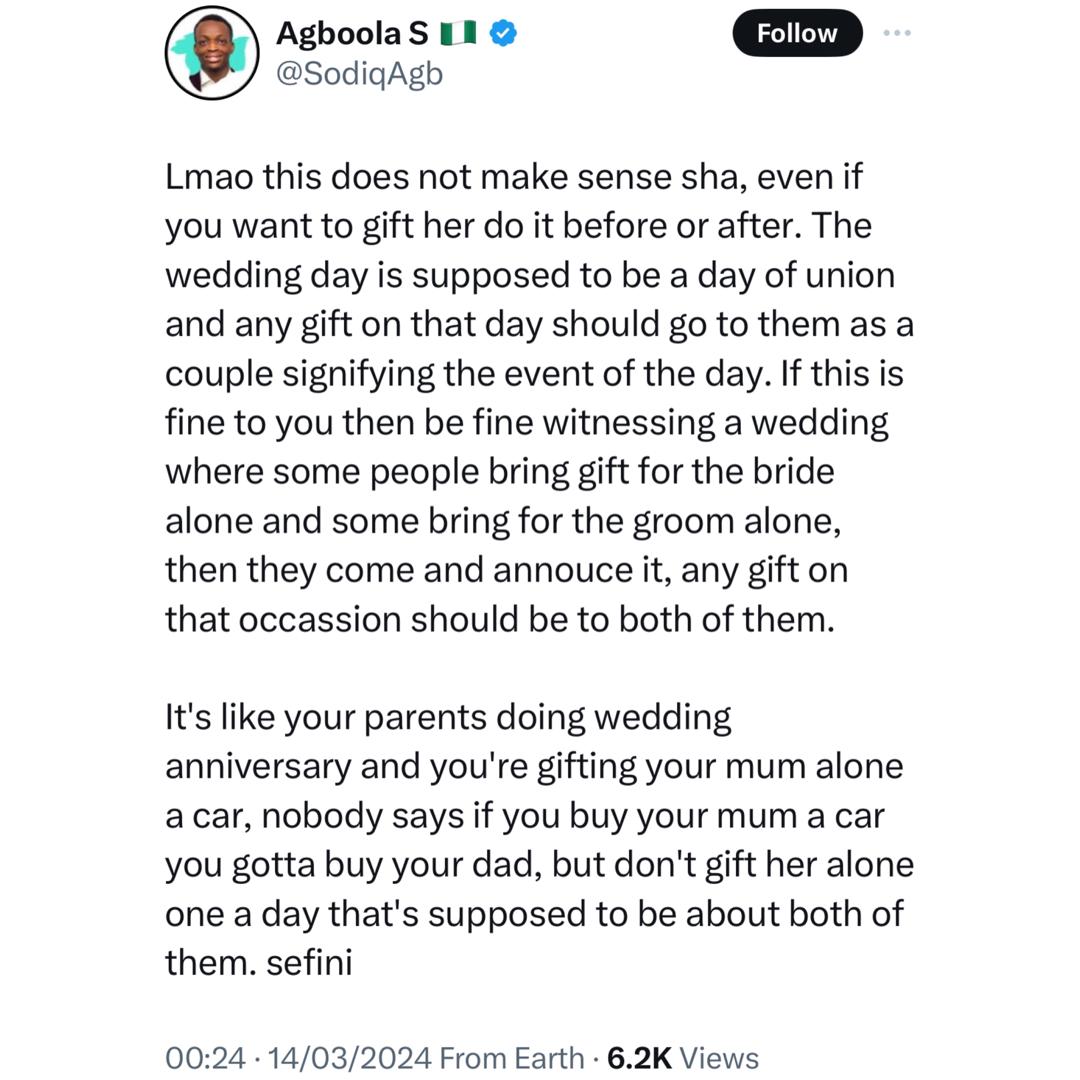 Nigerians react to trending video of bride receiving car gift from her brothers on her wedding day