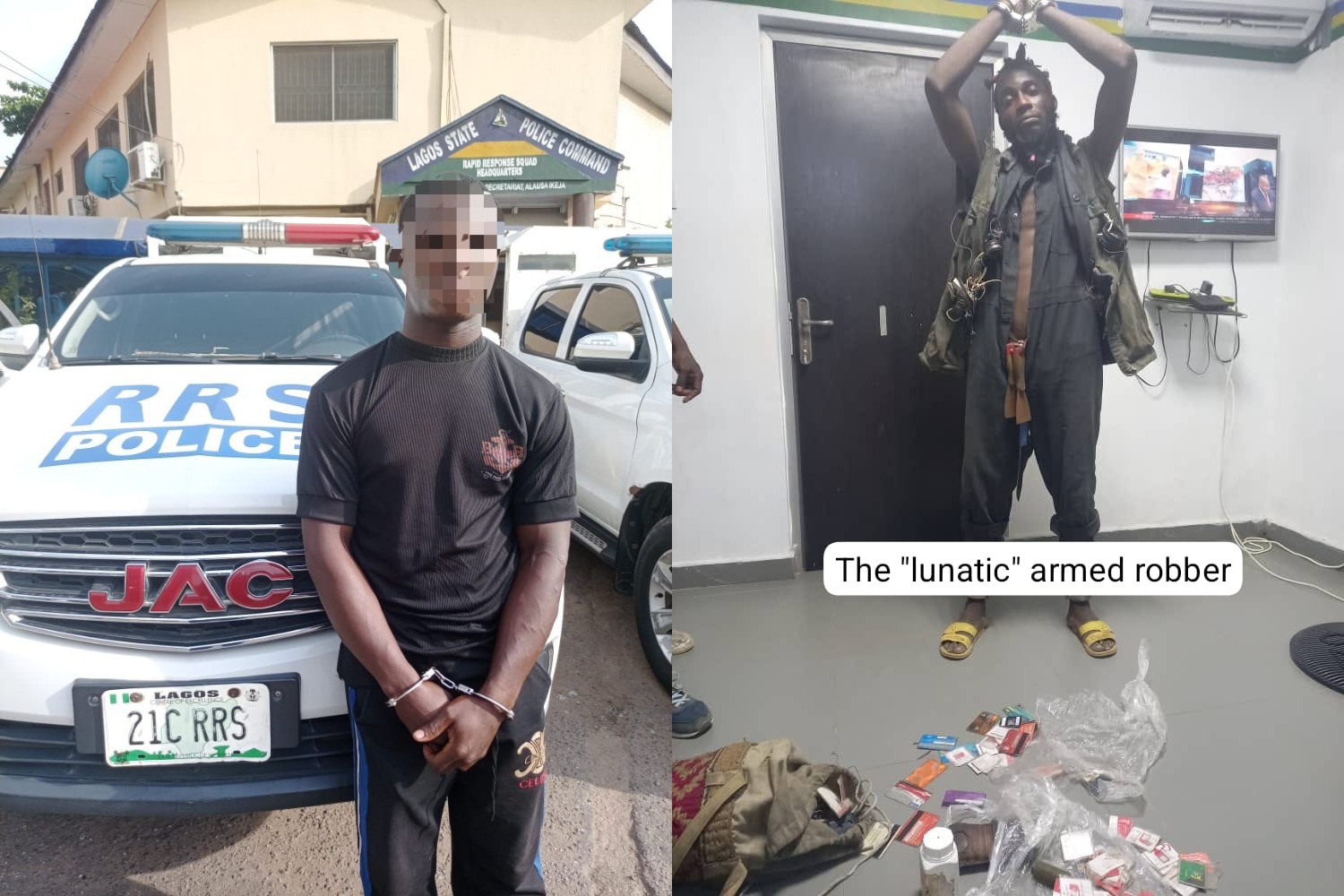 Police arrest armed robber who dresses like a lunatic to kidnap and rob victims