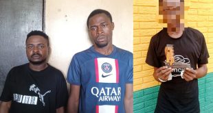 Police arrest members of a syndicate who specialize in stealing phones from tricycle passengers