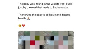 Residents rescue new born baby dumped in Wild Park bush in Jos