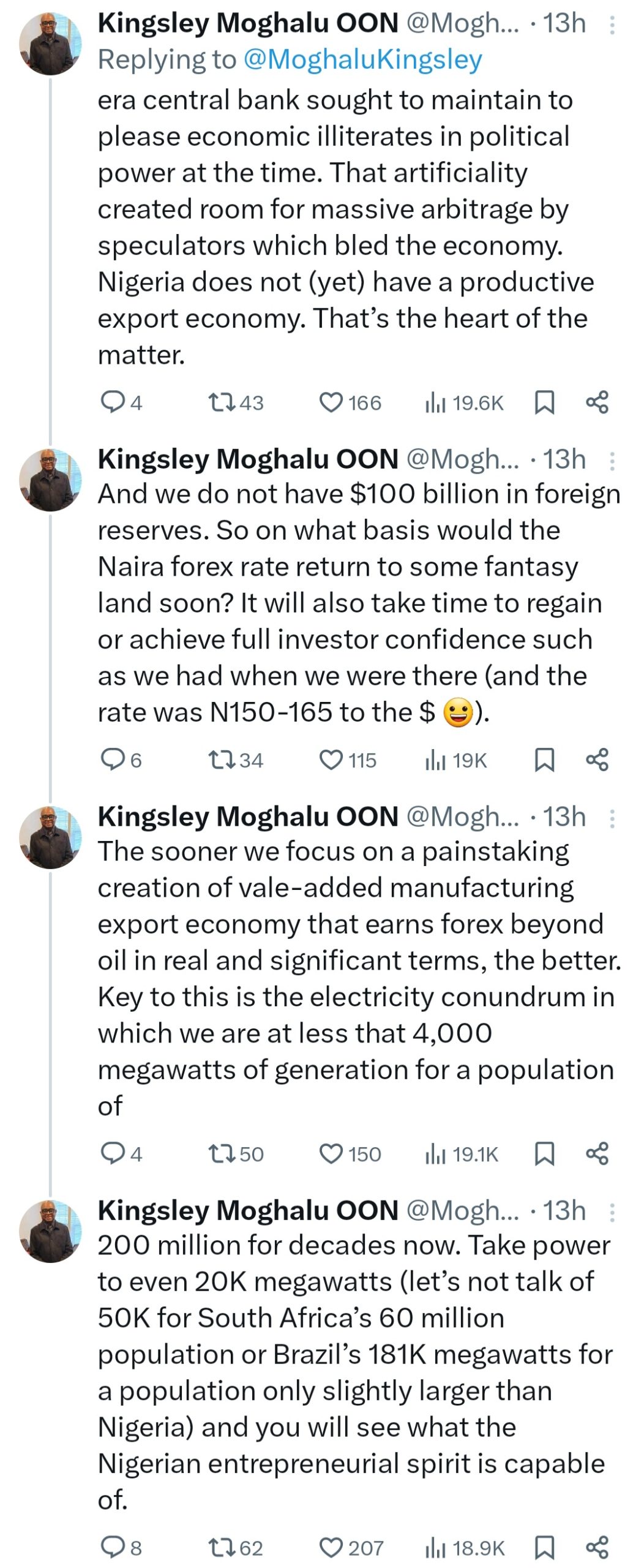 Those who want the Naira to be N400 to the Dollar are living in a dream world ? Former CBN deputy governor, Kingsley Moghalu, says