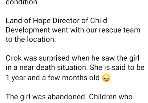 Toddler branded witch and abandoned in Akwa Ibom
