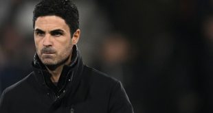 Arsenal manager Mikel Arteta reacts during the English Premier League football match between Luton Town and Arsenal at Kenilworth Road in Luton, north of London on December 5, 2023.